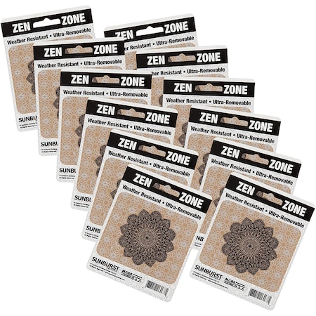 Sunburst Systems Decal Black On Gold Flower 2.75 in x 3.5 in, 12-Pack PK 6267